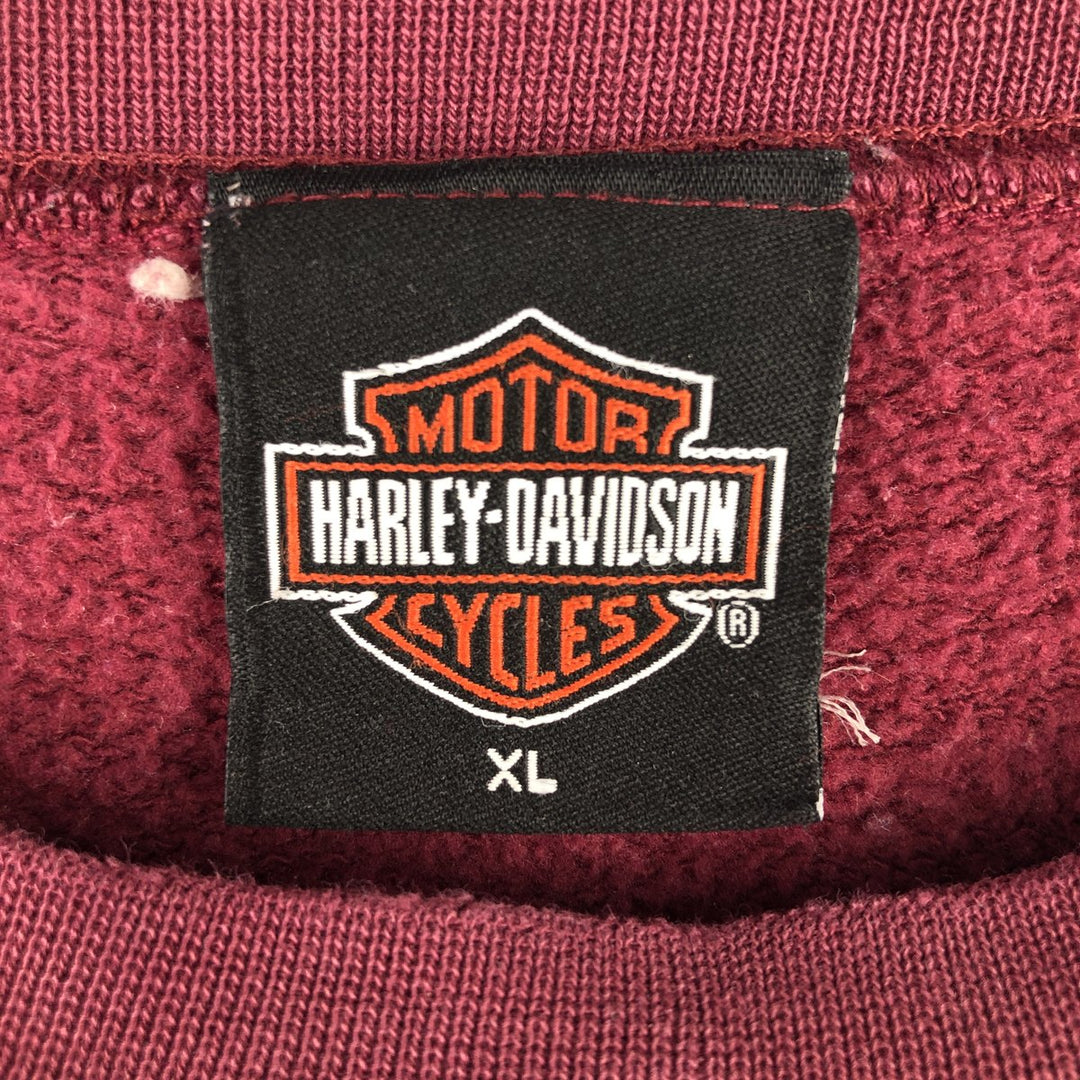 2000'S Harley-Davidson Eagle Pattern Advertising Sweatshirt, Men's XL unclear Red type red-purple Vintage Second Hand