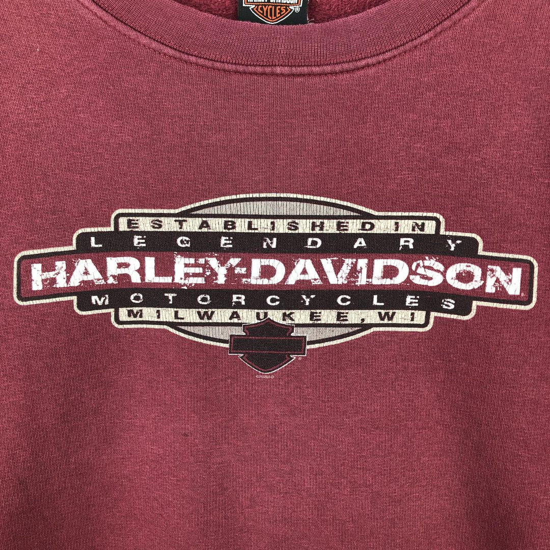 2000'S Harley-Davidson Eagle Pattern Advertising Sweatshirt, Men's XL unclear Red type red-purple Vintage Second Hand