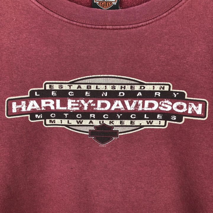 2000'S Harley-Davidson Eagle Pattern Advertising Sweatshirt, Men's XL unclear Red type red-purple Vintage Second Hand