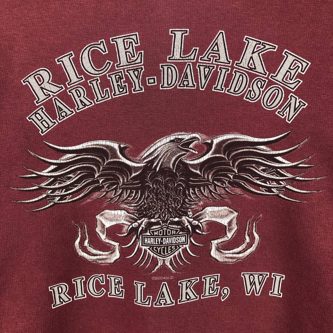 2000'S Harley-Davidson Eagle Pattern Advertising Sweatshirt, Men's XL unclear Red type red-purple Vintage Second Hand