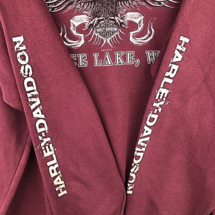 2000'S Harley-Davidson Eagle Pattern Advertising Sweatshirt, Men's XL unclear Red type red-purple Vintage Second Hand