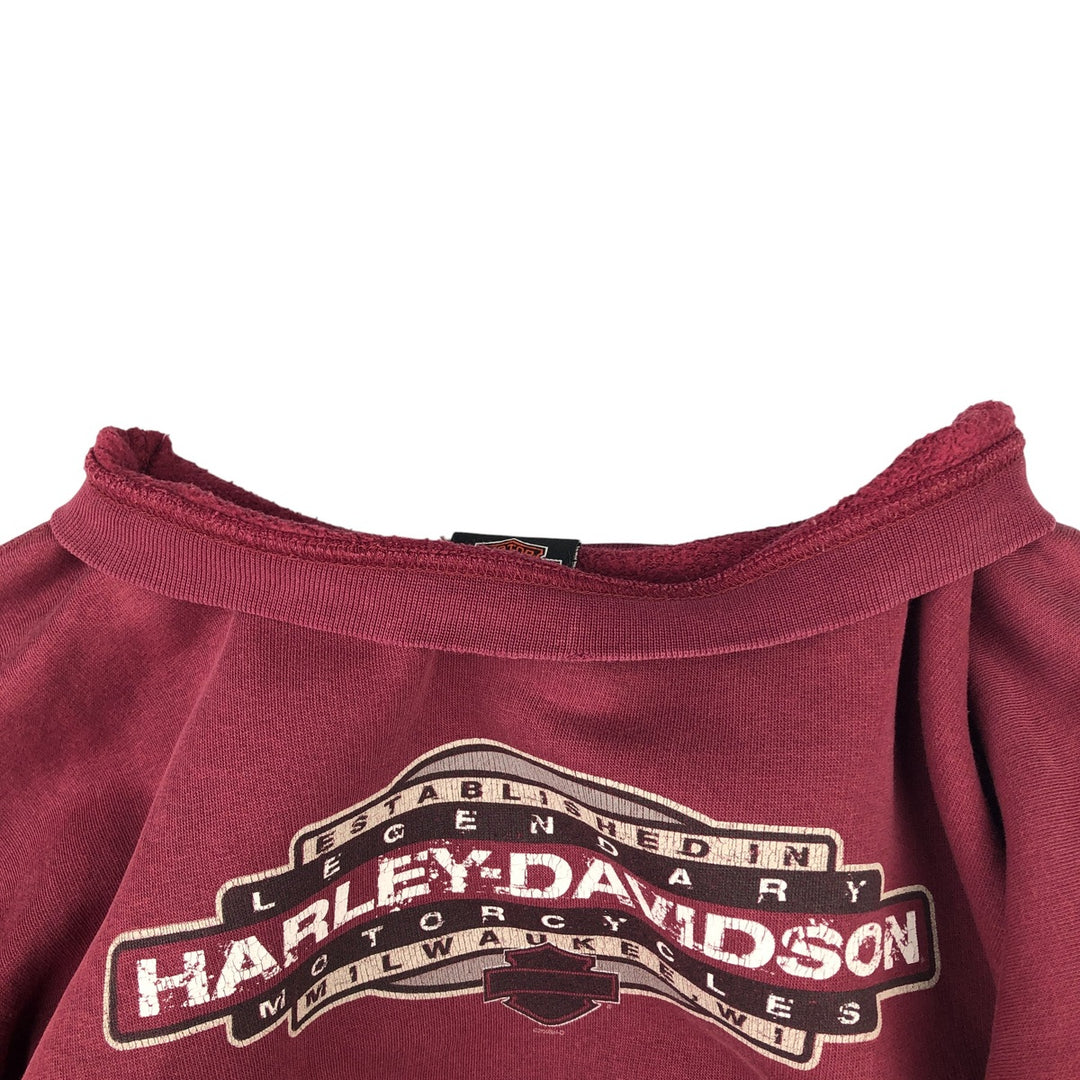2000'S Harley-Davidson Eagle Pattern Advertising Sweatshirt, Men's XL unclear Red type red-purple Vintage Second Hand