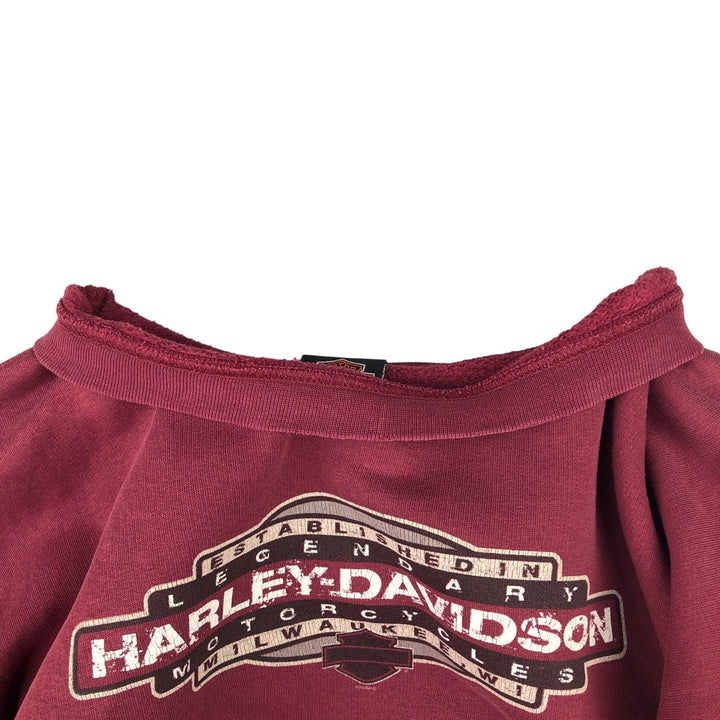 2000'S Harley-Davidson Eagle Pattern Advertising Sweatshirt, Men's XL unclear Red type red-purple Vintage Second Hand