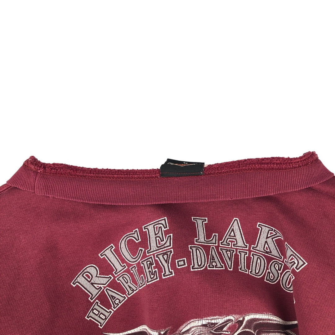 2000'S Harley-Davidson Eagle Pattern Advertising Sweatshirt, Men's XL unclear Red type red-purple Vintage Second Hand