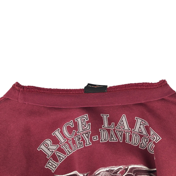 2000'S Harley-Davidson Eagle Pattern Advertising Sweatshirt, Men's XL unclear Red type red-purple Vintage Second Hand