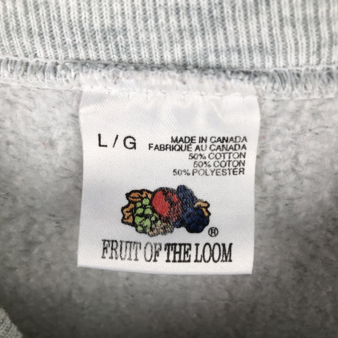 90'S Fruit of the Loom advertising sweatshirt, Made in Canada, Men's size L cotton pale white type Vintage Second Hand