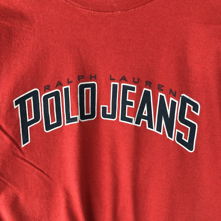 Vintage 90'S Ralph Lauren Polo Jeans Company long-sleeved T-shirt, men's size XL cotton red type Vintage Second Hand