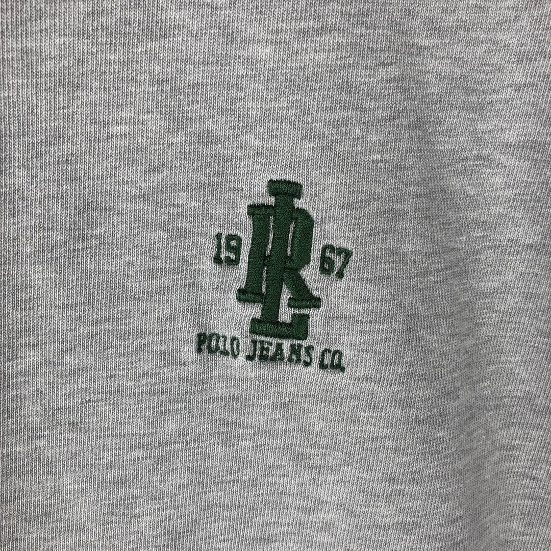 Ralph Lauren Polo Jeans Company V-neck long-sleeved T-shirt, men's size XL cotton gray type Vintage Second Hand