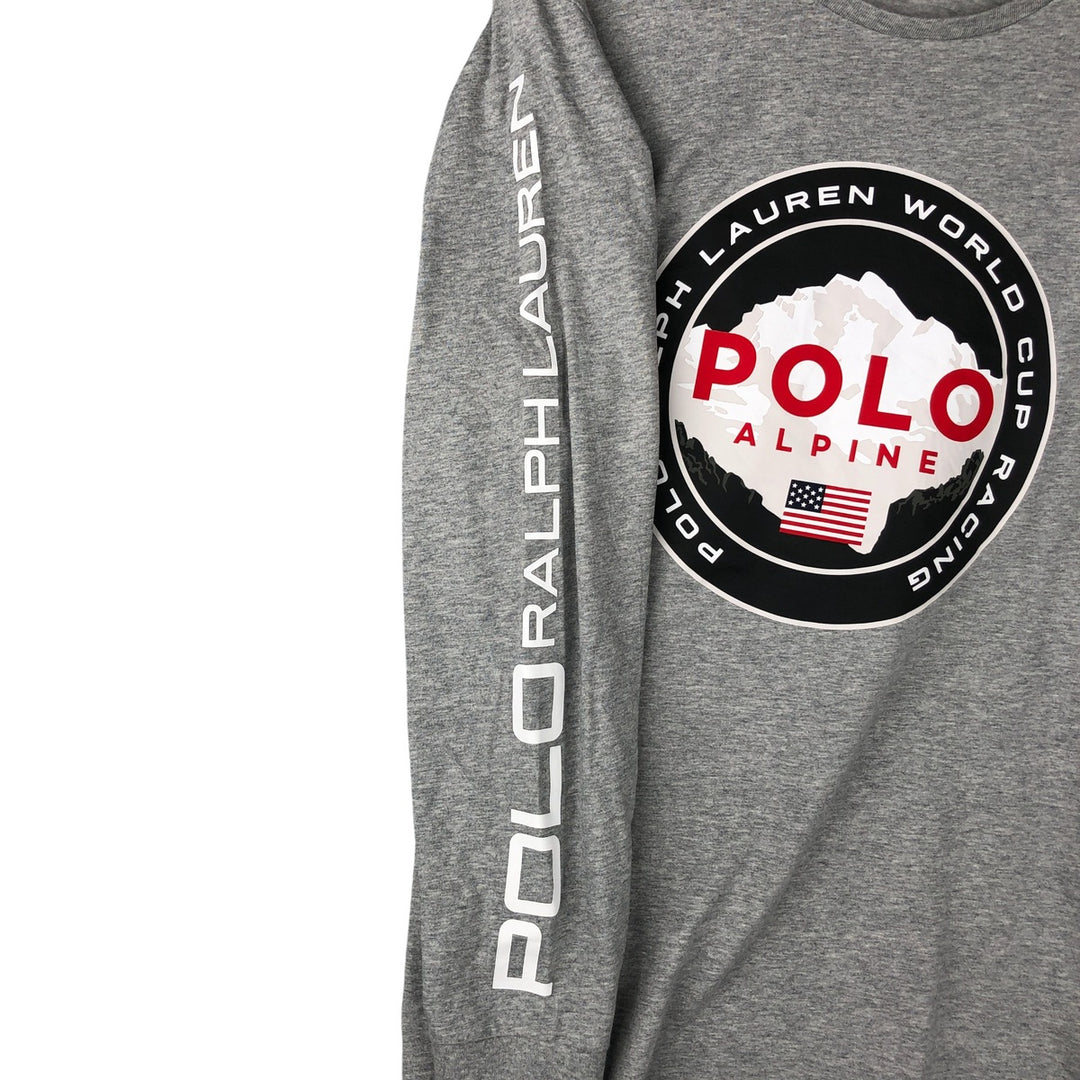 Ralph Lauren POLO RALPH LAUREN Long T-shirt Long T Men's M size cotton gray type Vintage Second Hand