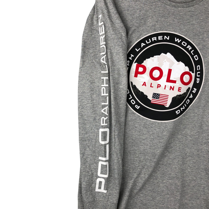 Ralph Lauren POLO RALPH LAUREN Long T-shirt Long T Men's M size cotton gray type Vintage Second Hand