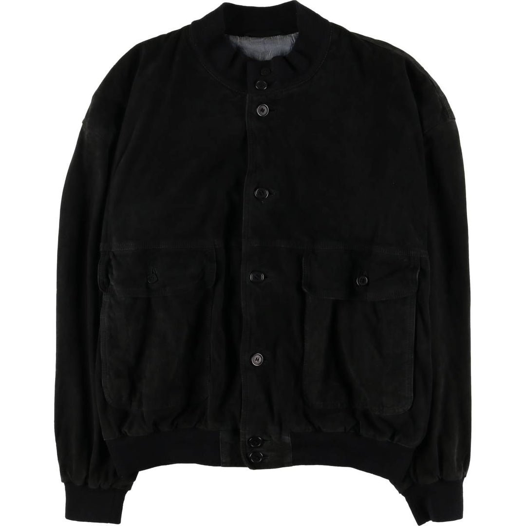 STRIWA LEATHER Suede Leather Blouson (Men's XXXXL) Genuine Leather Suede Leather black type Vintage Second Hand