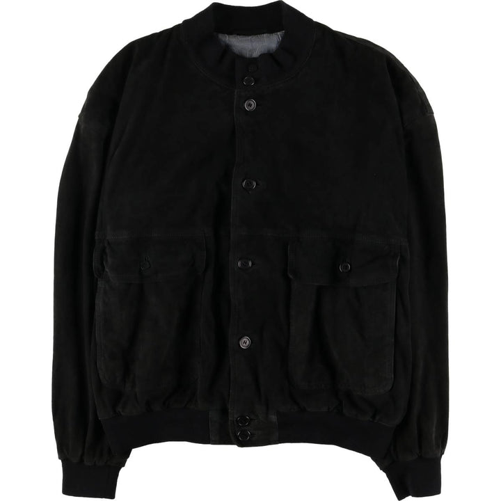 STRIWA LEATHER Suede Leather Blouson (Men's XXXXL) Genuine Leather Suede Leather black type Vintage Second Hand