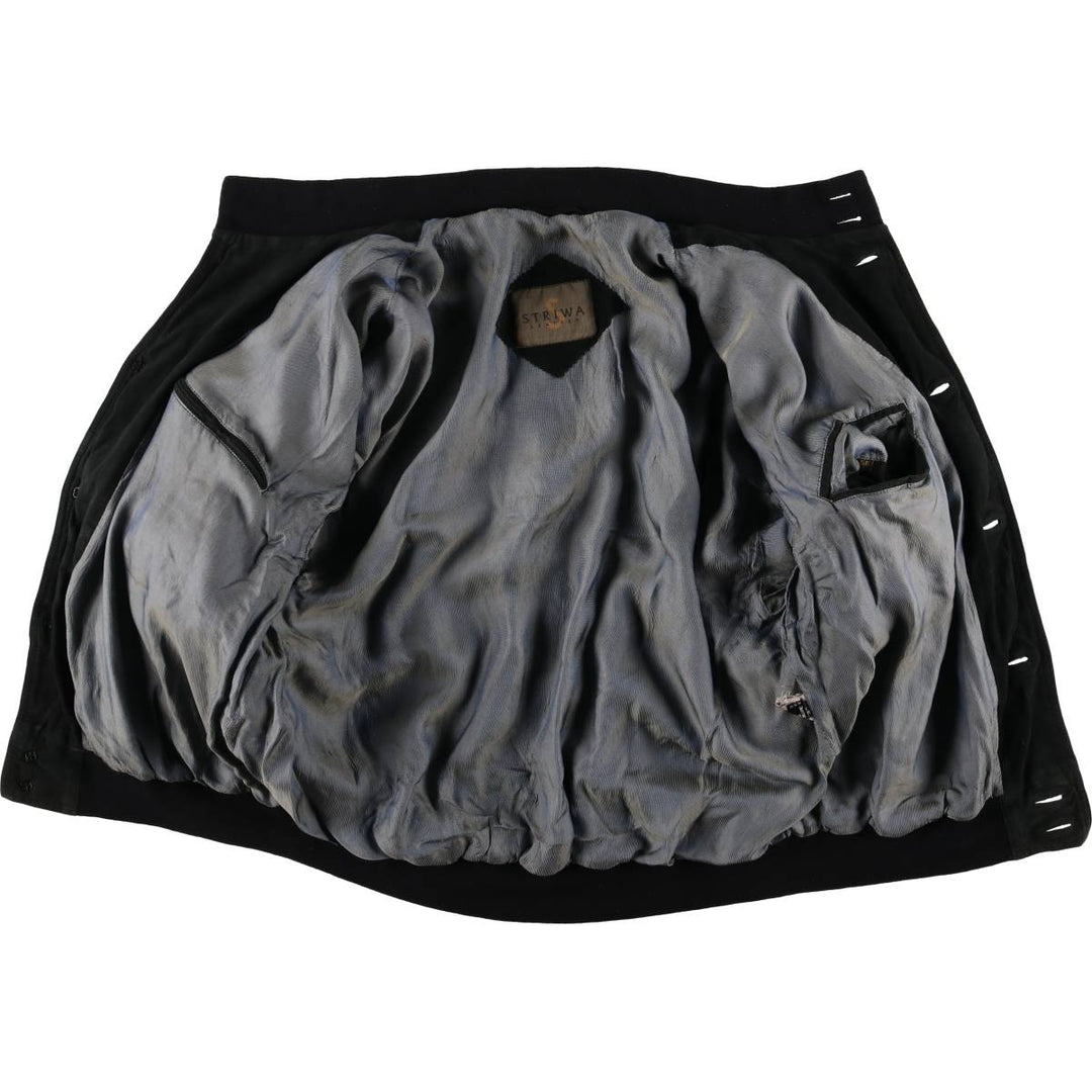 STRIWA LEATHER Suede Leather Blouson (Men's XXXXL) Genuine Leather Suede Leather black type Vintage Second Hand