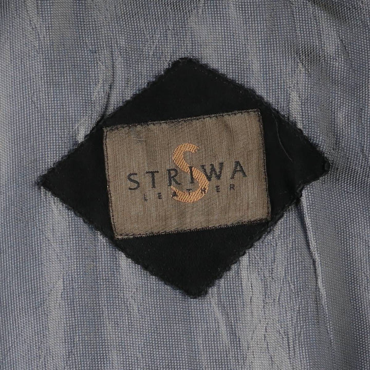 STRIWA LEATHER Suede Leather Blouson (Men's XXXXL) Genuine Leather Suede Leather black type Vintage Second Hand