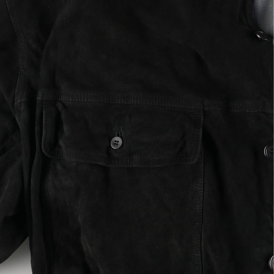 STRIWA LEATHER Suede Leather Blouson (Men's XXXXL) Genuine Leather Suede Leather black type Vintage Second Hand