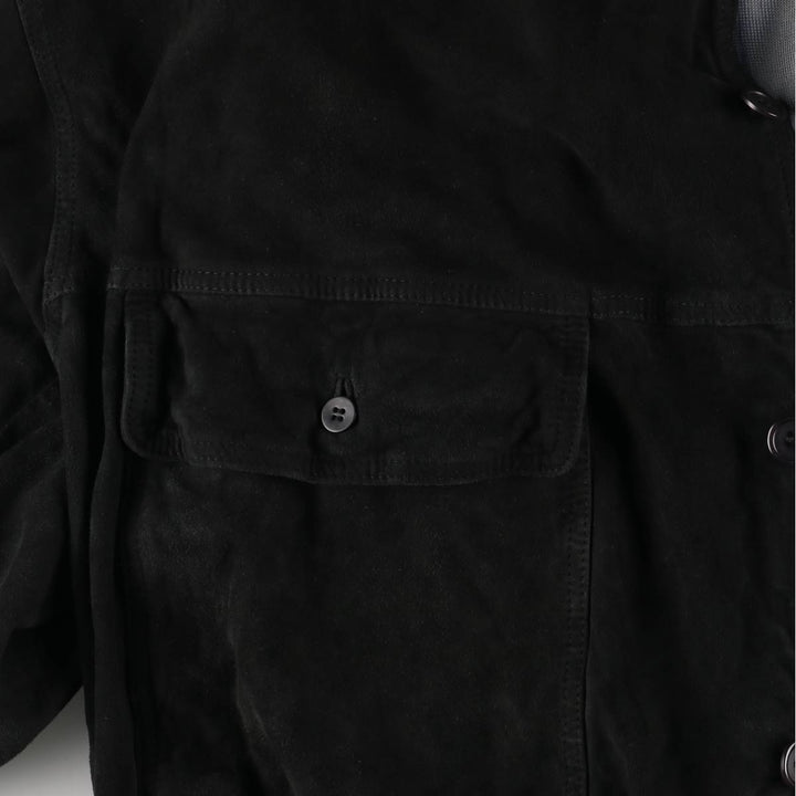 STRIWA LEATHER Suede Leather Blouson (Men's XXXXL) Genuine Leather Suede Leather black type Vintage Second Hand