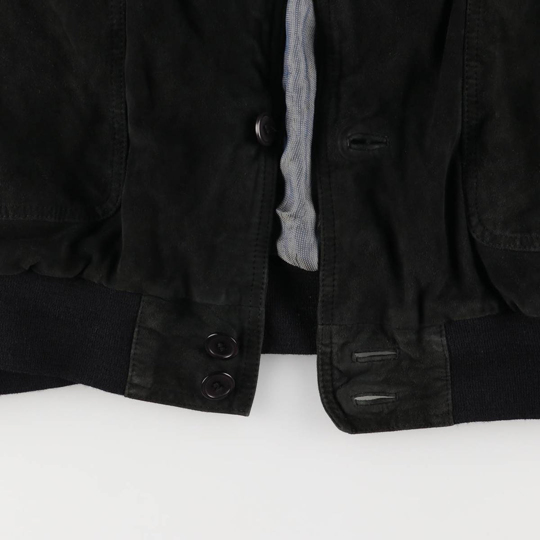 STRIWA LEATHER Suede Leather Blouson (Men's XXXXL) Genuine Leather Suede Leather black type Vintage Second Hand