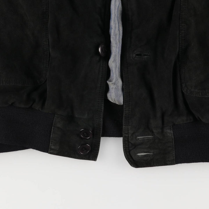 STRIWA LEATHER Suede Leather Blouson (Men's XXXXL) Genuine Leather Suede Leather black type Vintage Second Hand