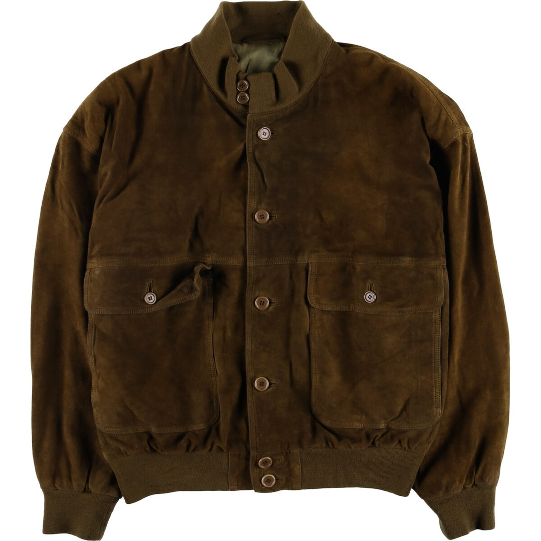 STRIWA Suede Leather Jacket, Men's Size XL Genuine Leather Suede Leather brown type Vintage Second Hand