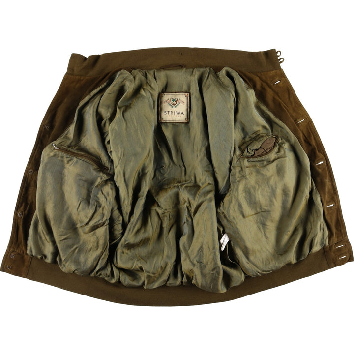 STRIWA Suede Leather Jacket, Men's Size XL Genuine Leather Suede Leather brown type Vintage Second Hand