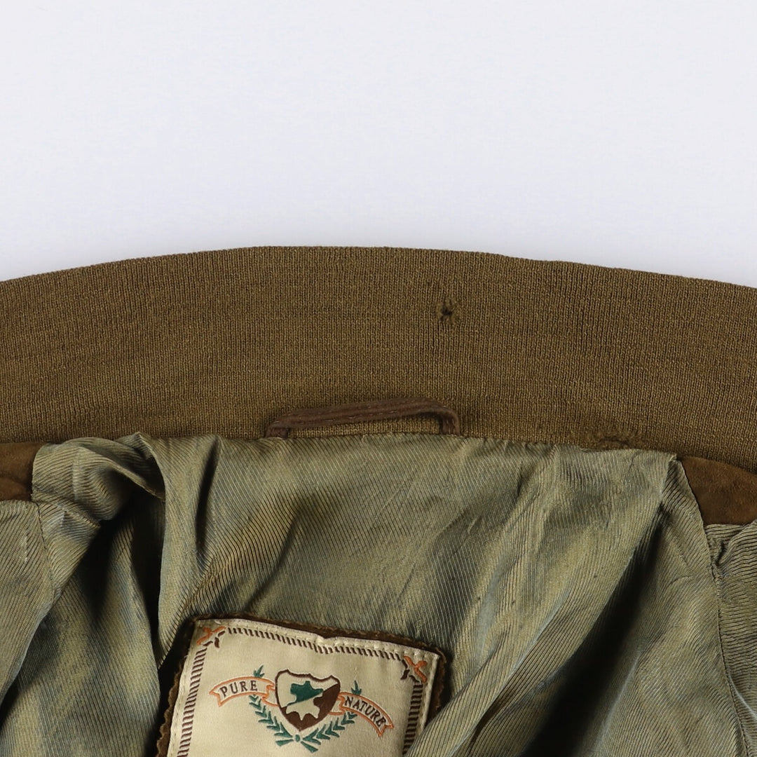 STRIWA Suede Leather Jacket, Men's Size XL Genuine Leather Suede Leather brown type Vintage Second Hand