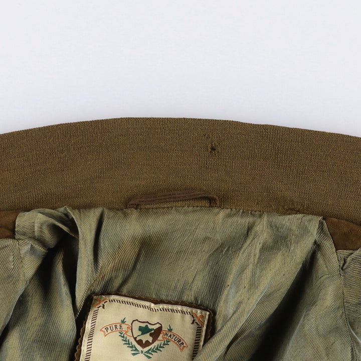 STRIWA Suede Leather Jacket, Men's Size XL Genuine Leather Suede Leather brown type Vintage Second Hand