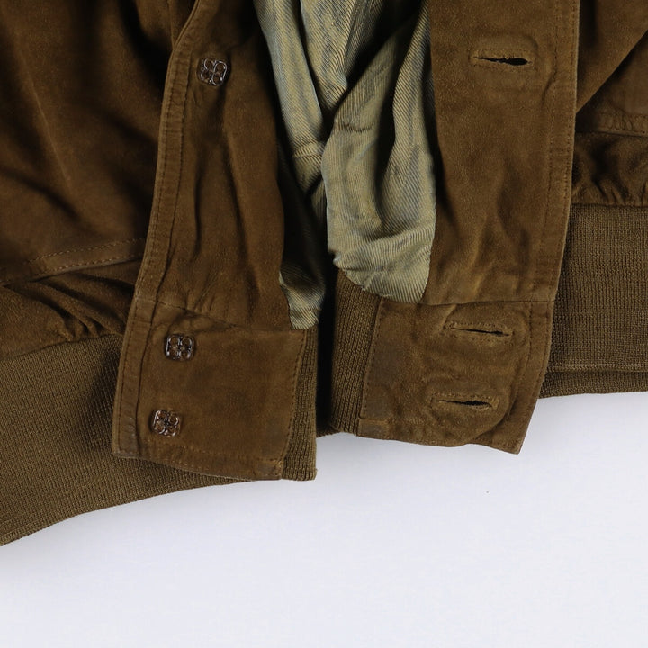STRIWA Suede Leather Jacket, Men's Size XL Genuine Leather Suede Leather brown type Vintage Second Hand