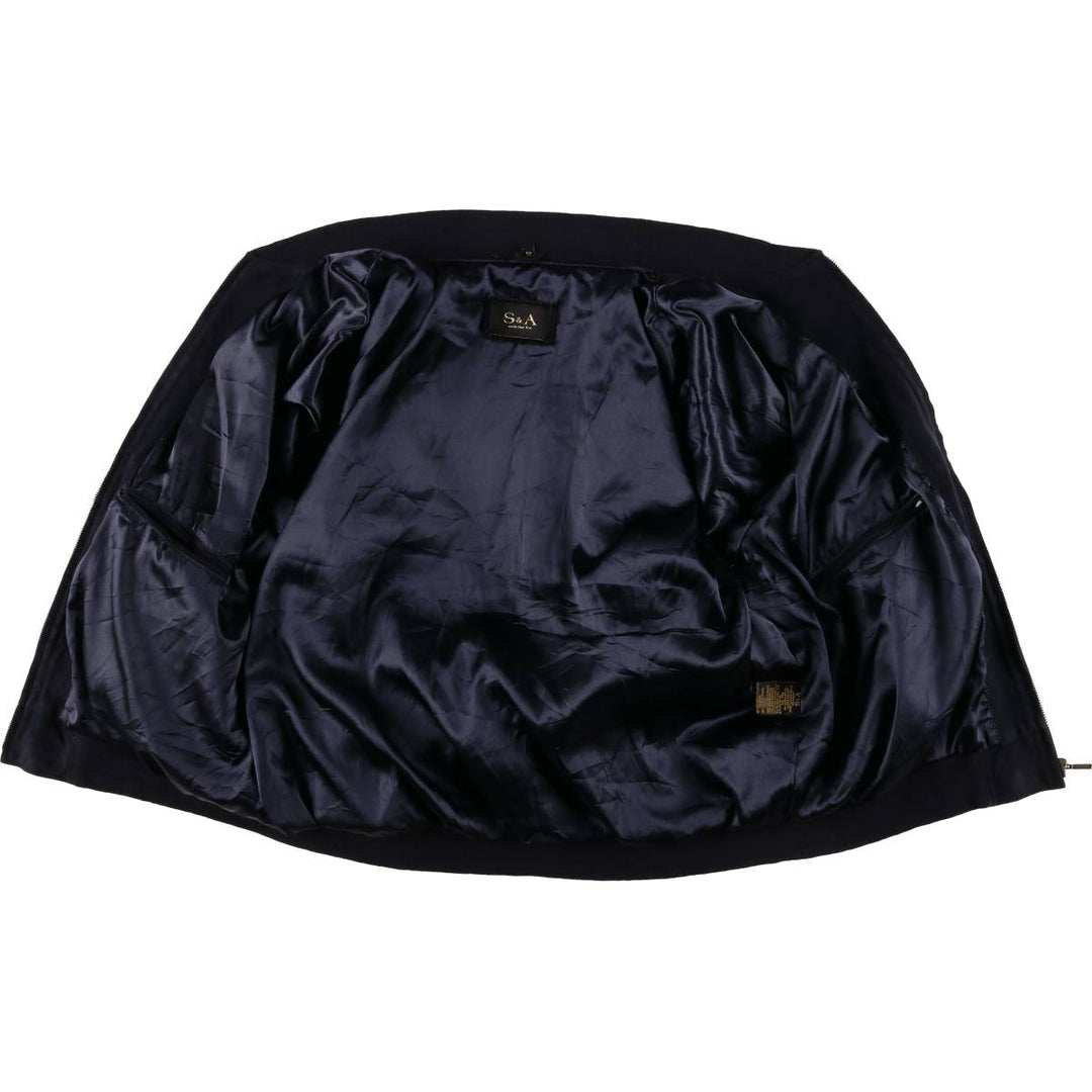 Oversized S and A suede leather jacket, men's size XXXL Genuine Leather Suede Leather navy blue type Vintage Second Hand