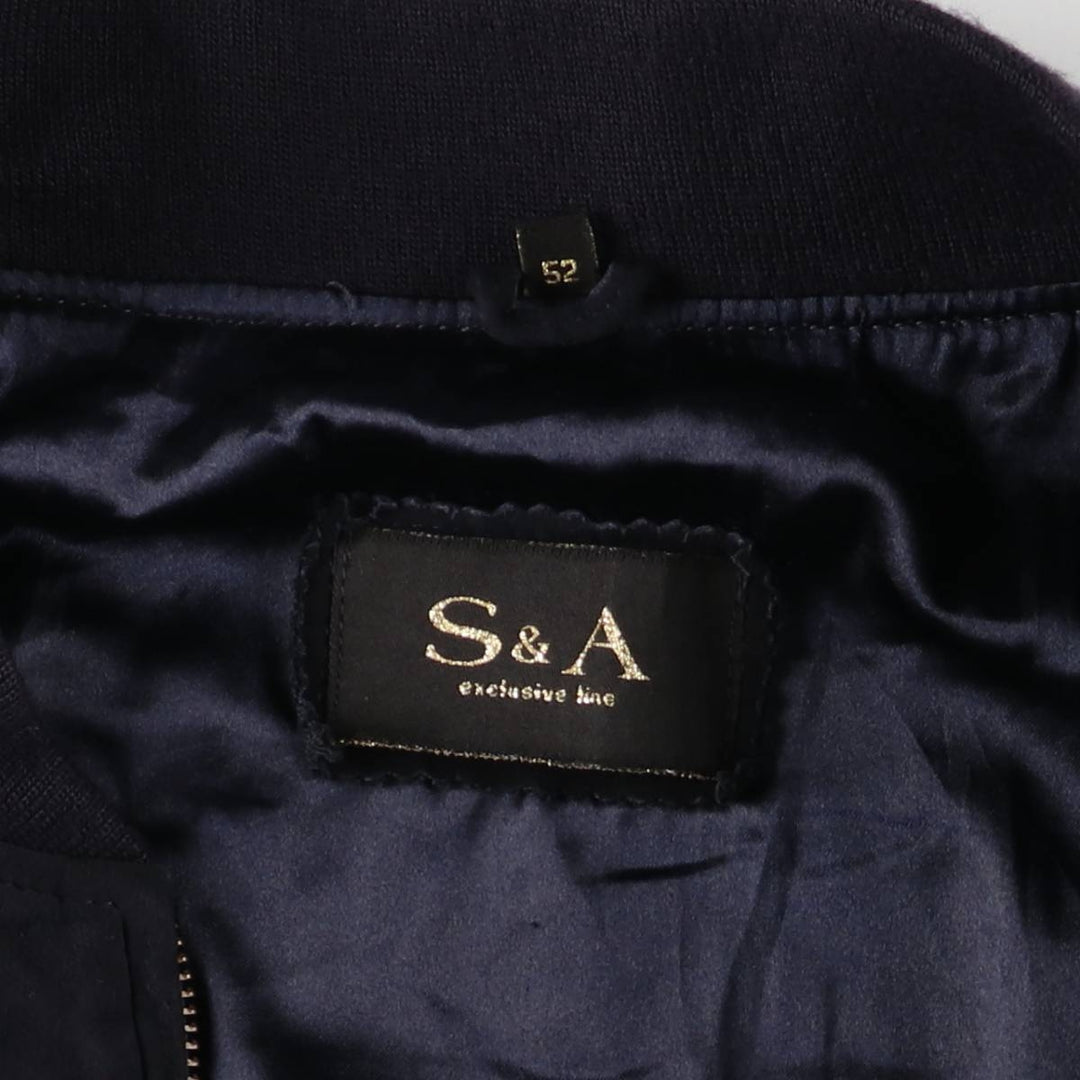Oversized S and A suede leather jacket, men's size XXXL Genuine Leather Suede Leather navy blue type Vintage Second Hand