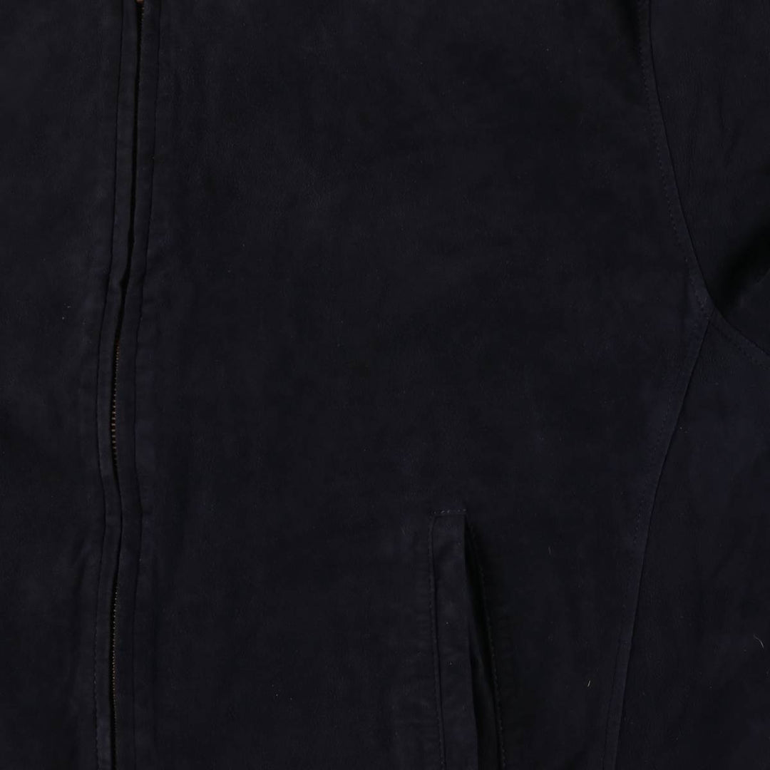 Oversized S and A suede leather jacket, men's size XXXL Genuine Leather Suede Leather navy blue type Vintage Second Hand