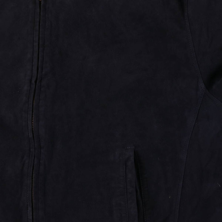 Oversized S and A suede leather jacket, men's size XXXL Genuine Leather Suede Leather navy blue type Vintage Second Hand