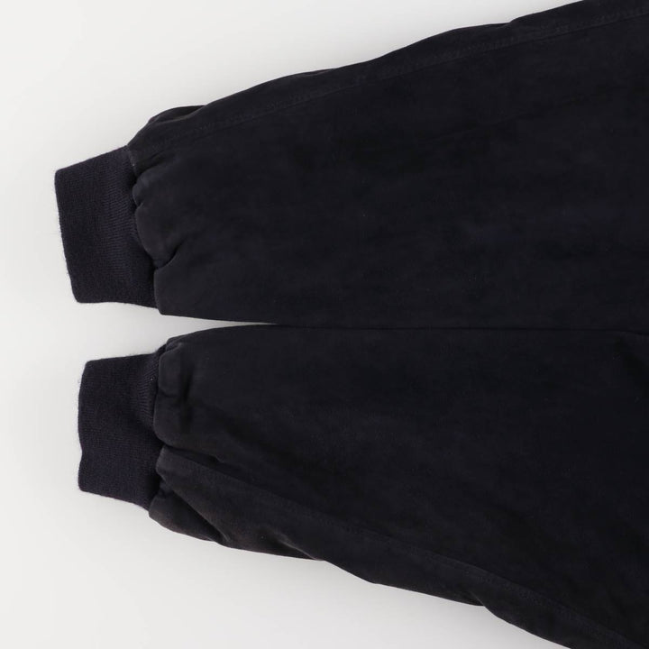 Oversized S and A suede leather jacket, men's size XXXL Genuine Leather Suede Leather navy blue type Vintage Second Hand