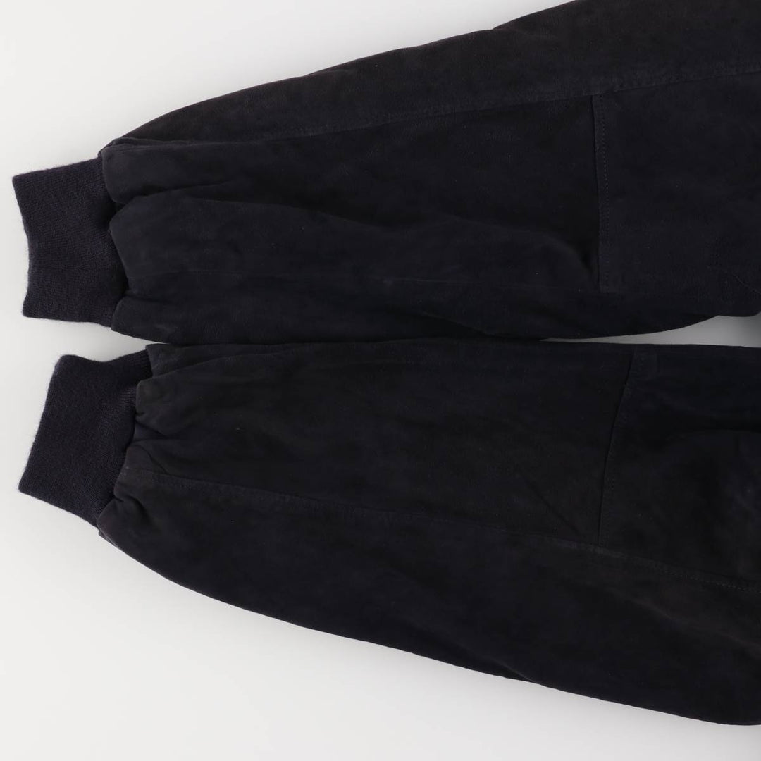 Oversized S and A suede leather jacket, men's size XXXL Genuine Leather Suede Leather navy blue type Vintage Second Hand