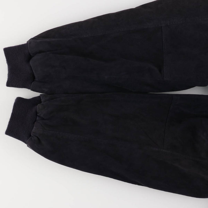Oversized S and A suede leather jacket, men's size XXXL Genuine Leather Suede Leather navy blue type Vintage Second Hand