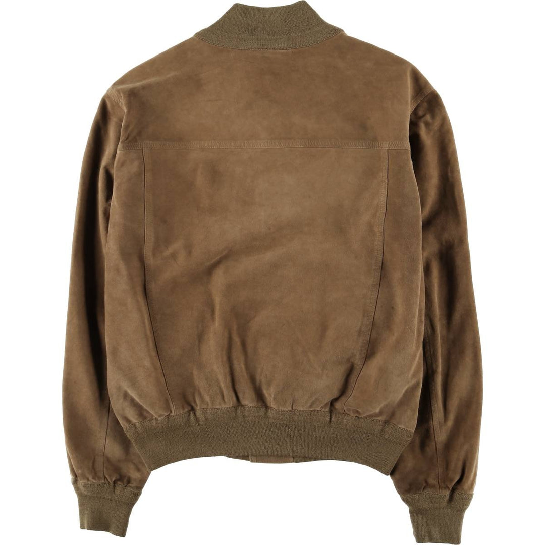 Bruno de Angelis MILANO stand-collar suede leather jacket in oversized sizes, equivalent to XXXL. unclear Khaki type brown Vintage Second Hand