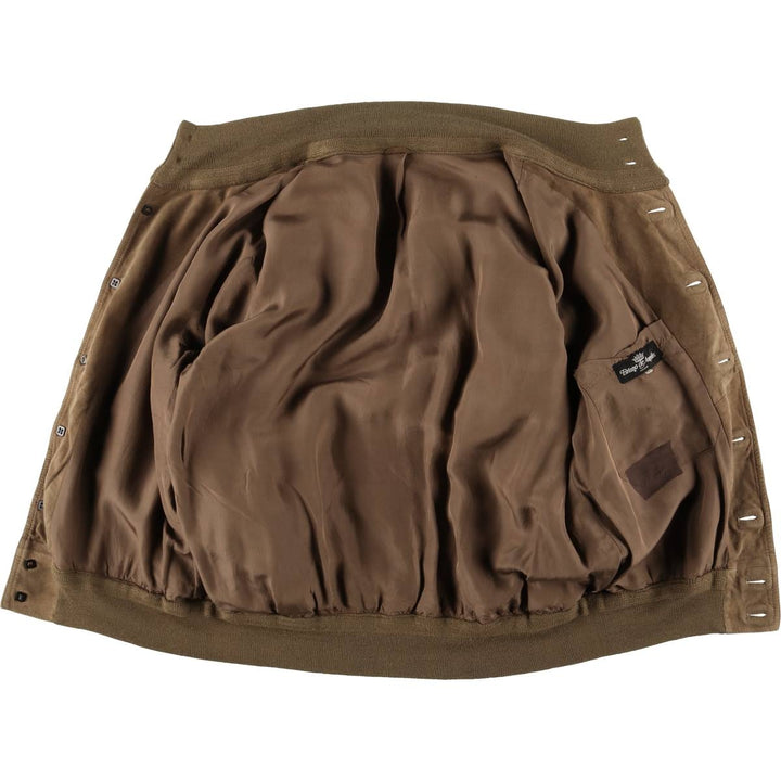 Bruno de Angelis MILANO stand-collar suede leather jacket in oversized sizes, equivalent to XXXL. unclear Khaki type brown Vintage Second Hand