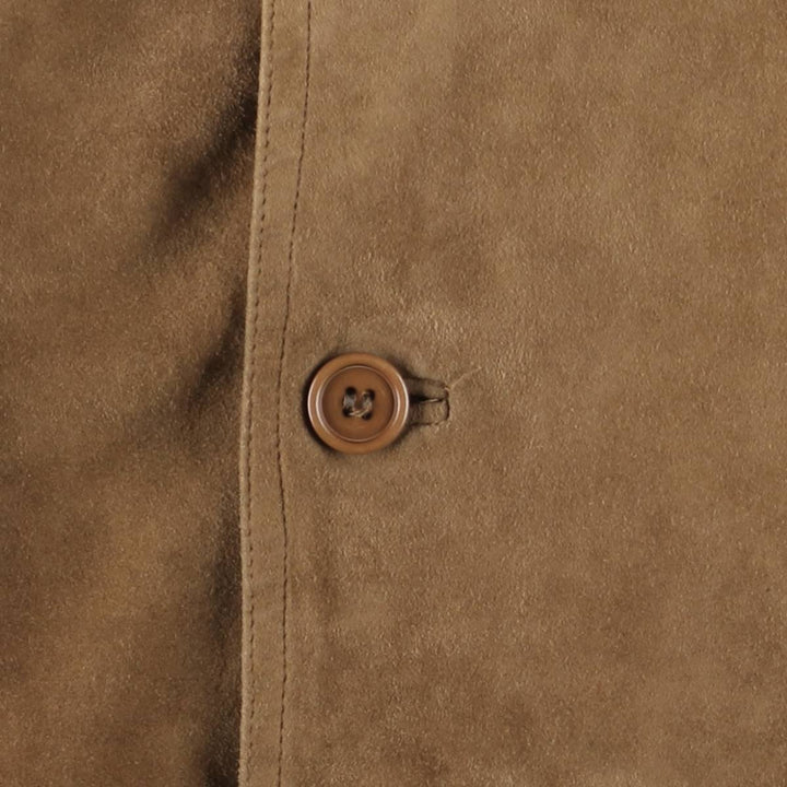 Bruno de Angelis MILANO stand-collar suede leather jacket in oversized sizes, equivalent to XXXL. unclear Khaki type brown Vintage Second Hand