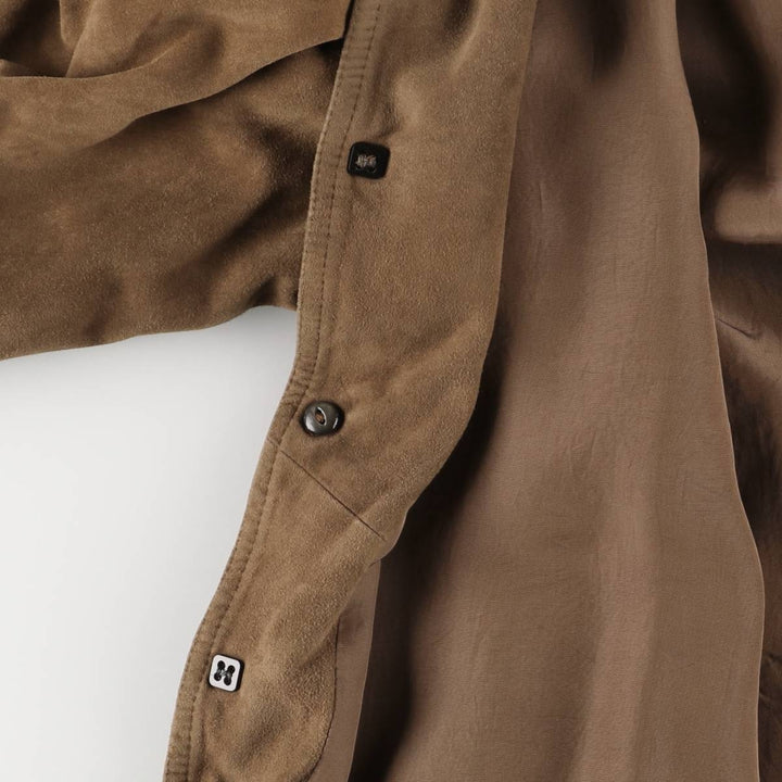 Bruno de Angelis MILANO stand-collar suede leather jacket in oversized sizes, equivalent to XXXL. unclear Khaki type brown Vintage Second Hand