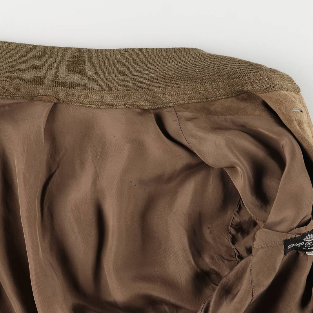 Bruno de Angelis MILANO stand-collar suede leather jacket in oversized sizes, equivalent to XXXL. unclear Khaki type brown Vintage Second Hand