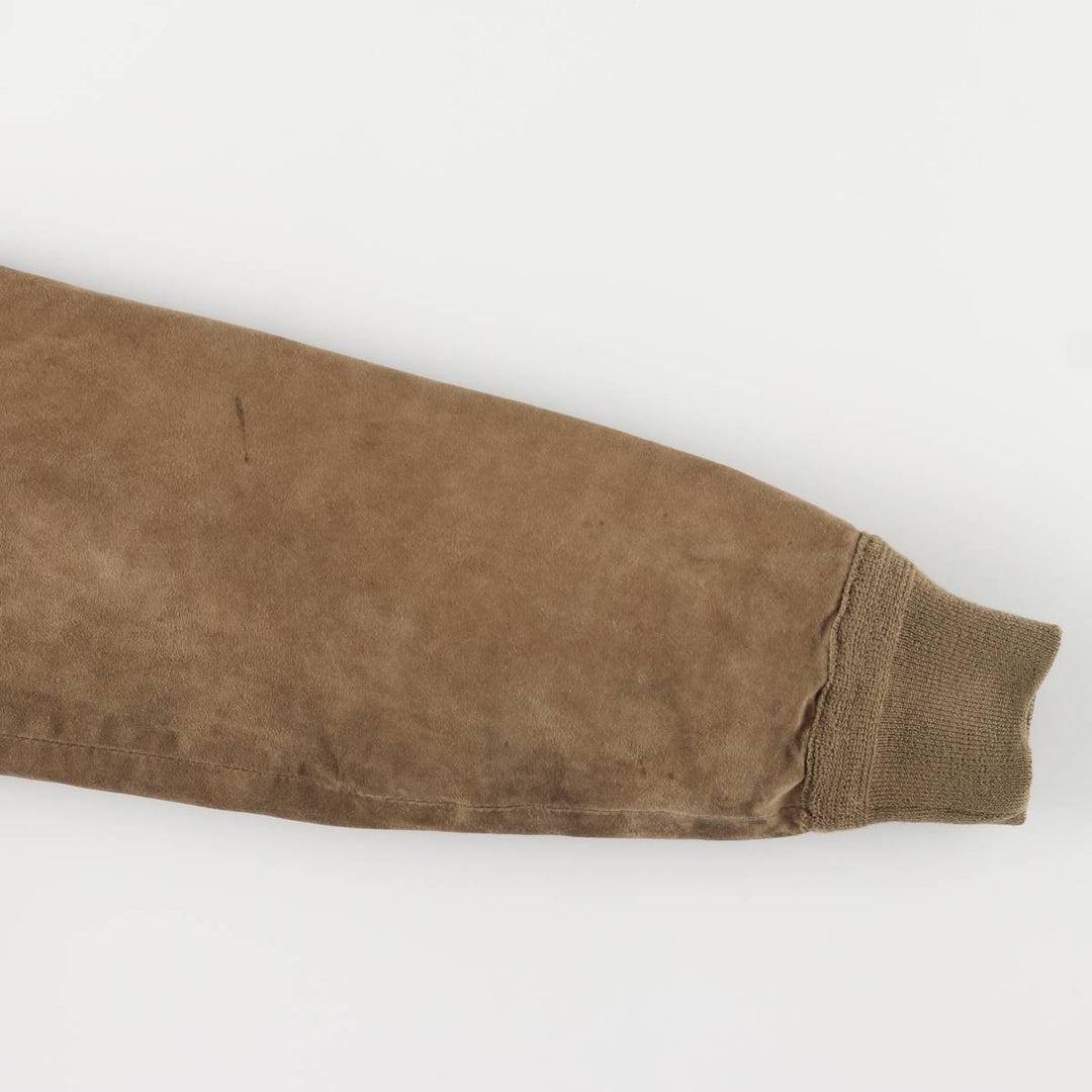 Bruno de Angelis MILANO stand-collar suede leather jacket in oversized sizes, equivalent to XXXL. unclear Khaki type brown Vintage Second Hand