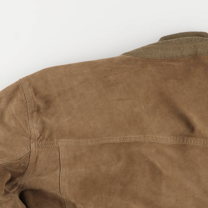 Bruno de Angelis MILANO stand-collar suede leather jacket in oversized sizes, equivalent to XXXL. unclear Khaki type brown Vintage Second Hand