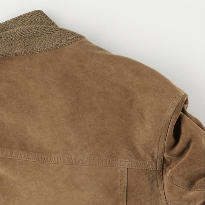 Bruno de Angelis MILANO stand-collar suede leather jacket in oversized sizes, equivalent to XXXL. unclear Khaki type brown Vintage Second Hand
