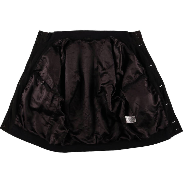 Oversized stand-collar suede leather jacket, men's size XXXL genuine leather black type Vintage Second Hand