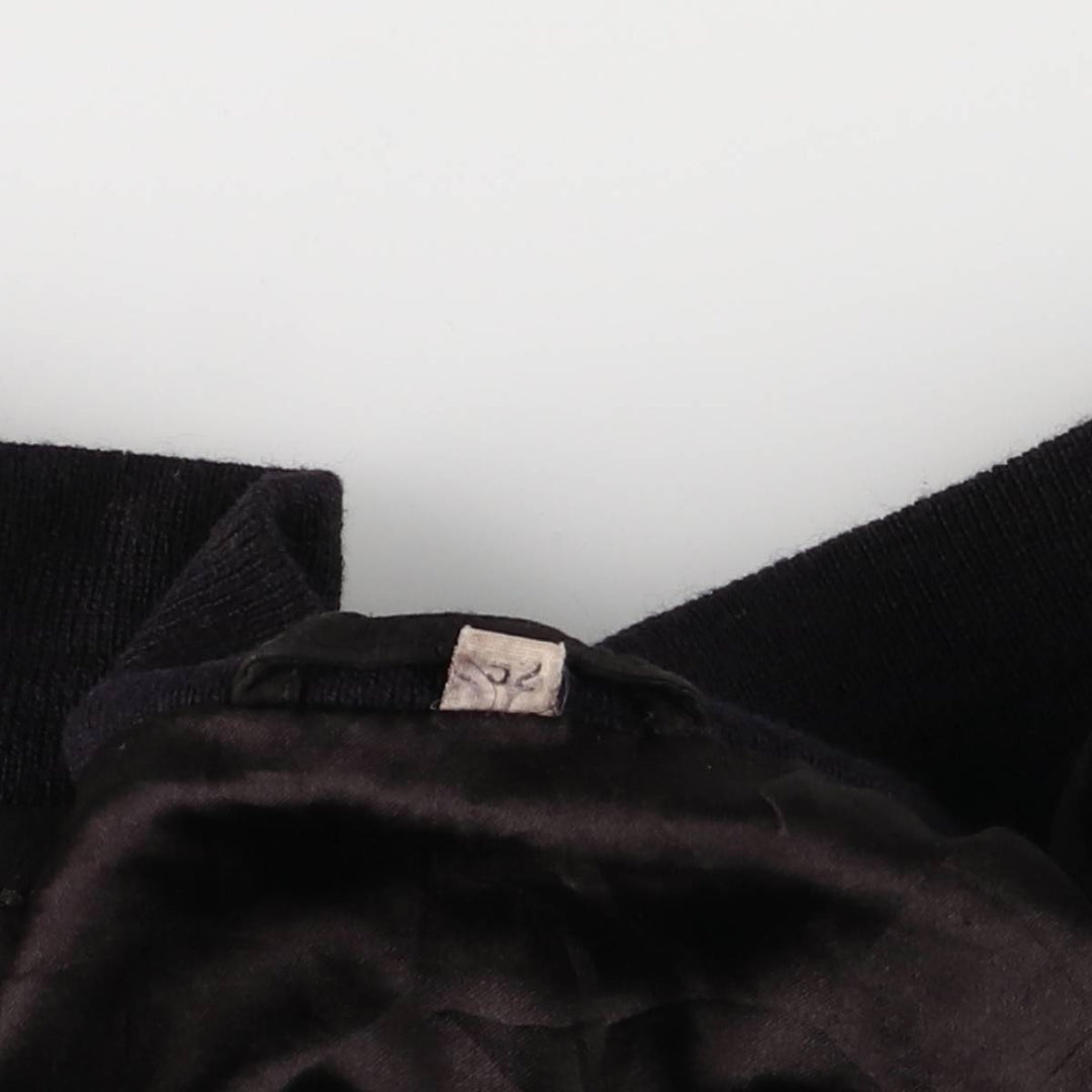 Oversized stand-collar suede leather jacket, men's size XXXL genuine leather black type Vintage Second Hand