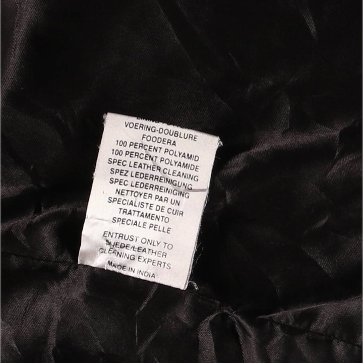 Oversized stand-collar suede leather jacket, men's size XXXL genuine leather black type Vintage Second Hand