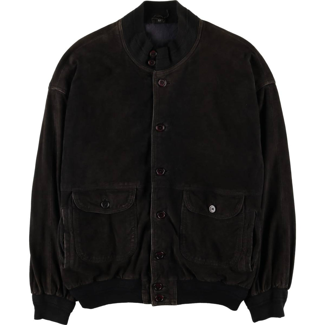Robert Ley suede leather jacket, men's size XXL unclear Charcoal Vintage Second Hand