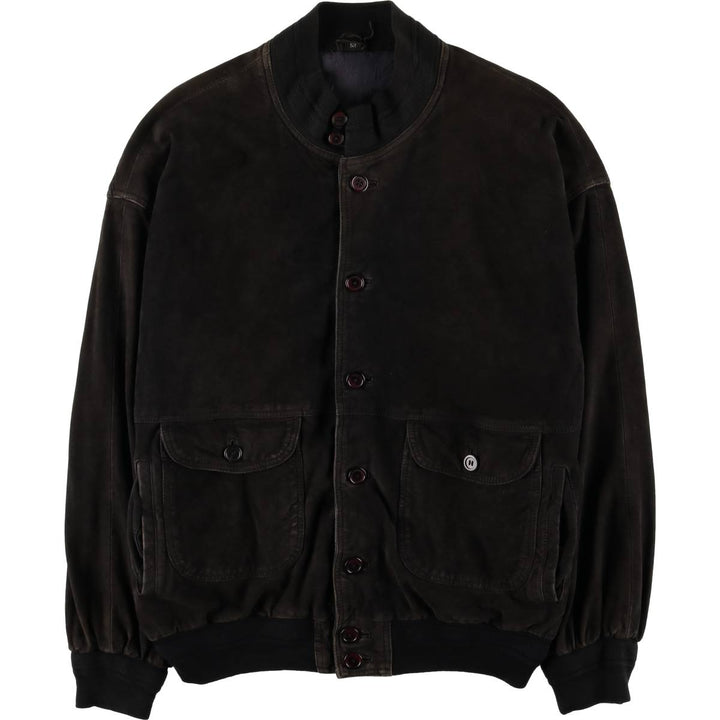 Robert Ley suede leather jacket, men's size XXL unclear Charcoal Vintage Second Hand