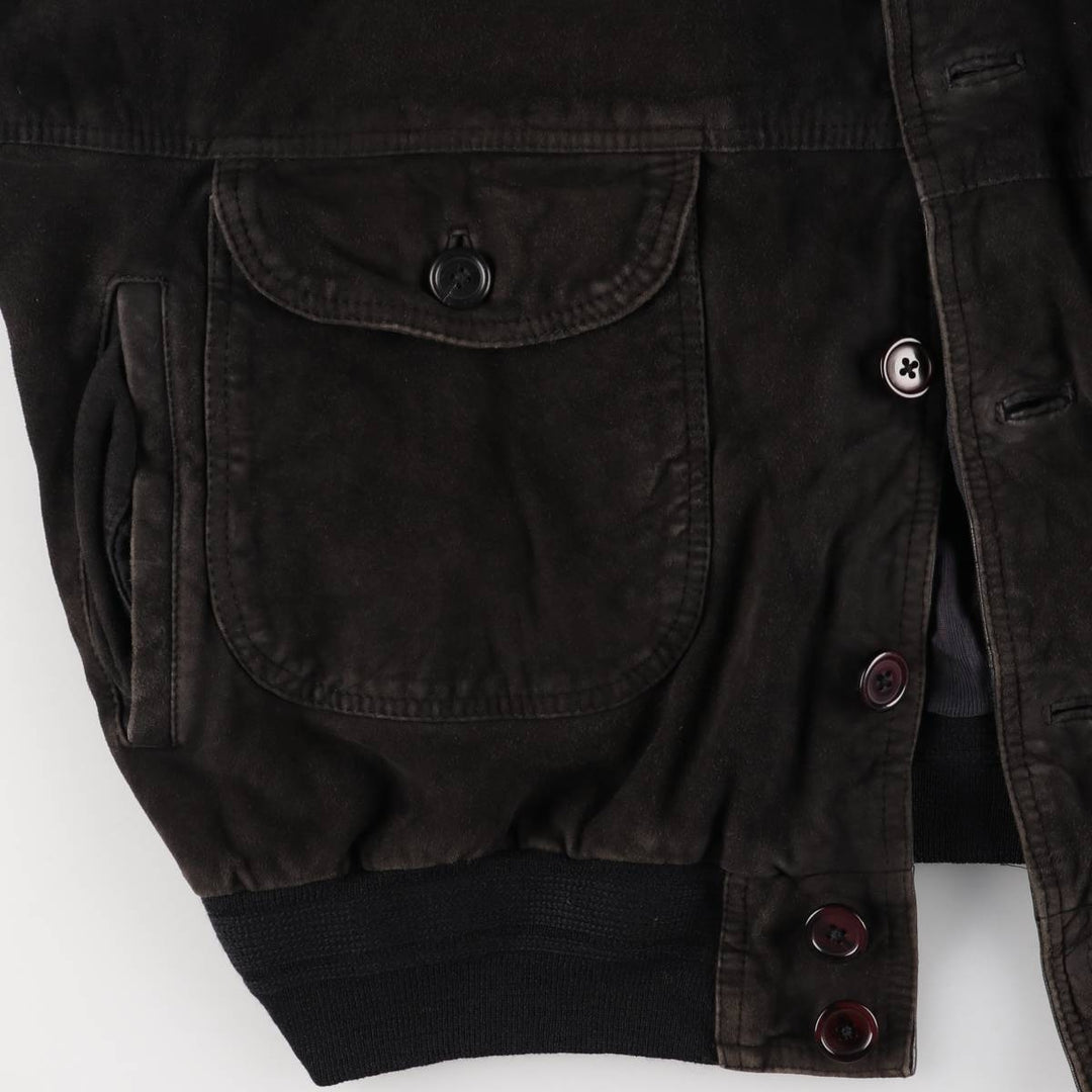 Robert Ley suede leather jacket, men's size XXL unclear Charcoal Vintage Second Hand