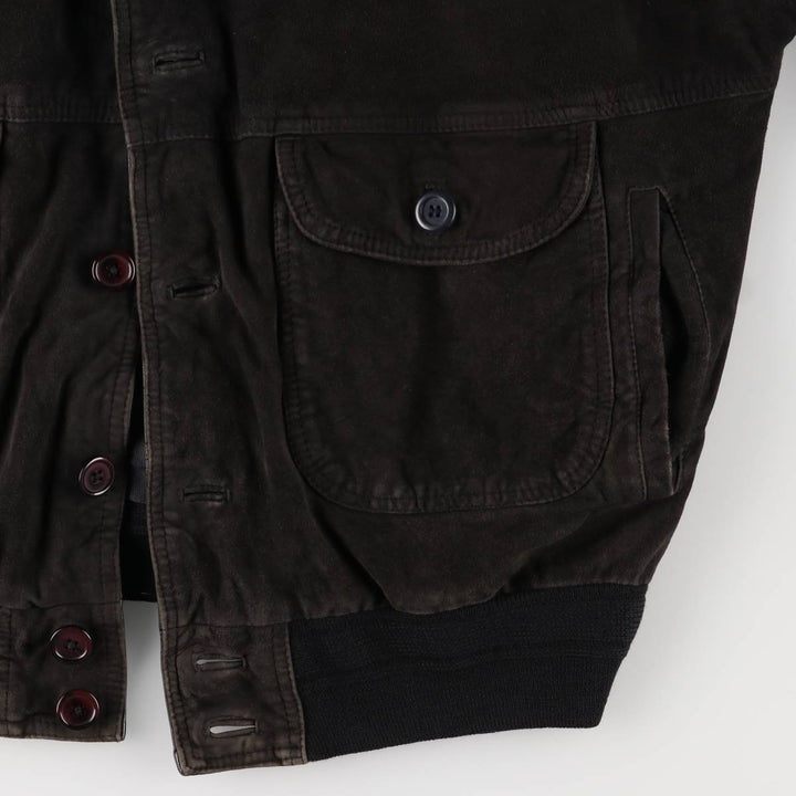 Robert Ley suede leather jacket, men's size XXL unclear Charcoal Vintage Second Hand