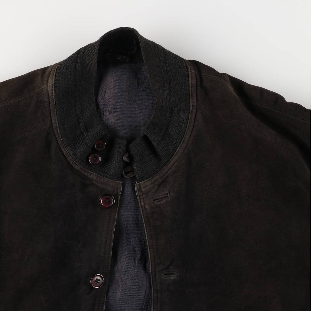 Robert Ley suede leather jacket, men's size XXL unclear Charcoal Vintage Second Hand